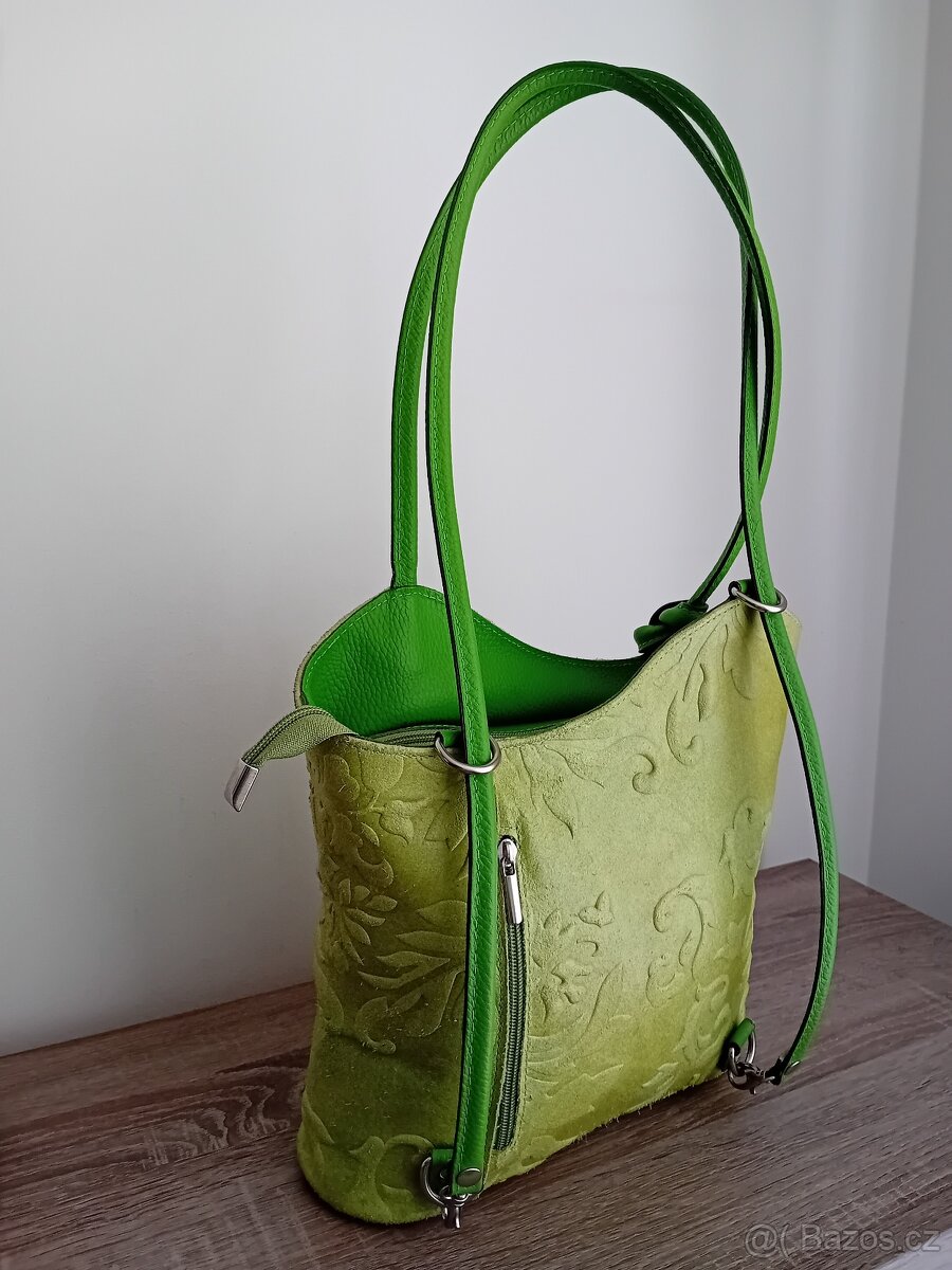 F.Z. Genuine Leather dámská kabelka + batůžek kožená - 4