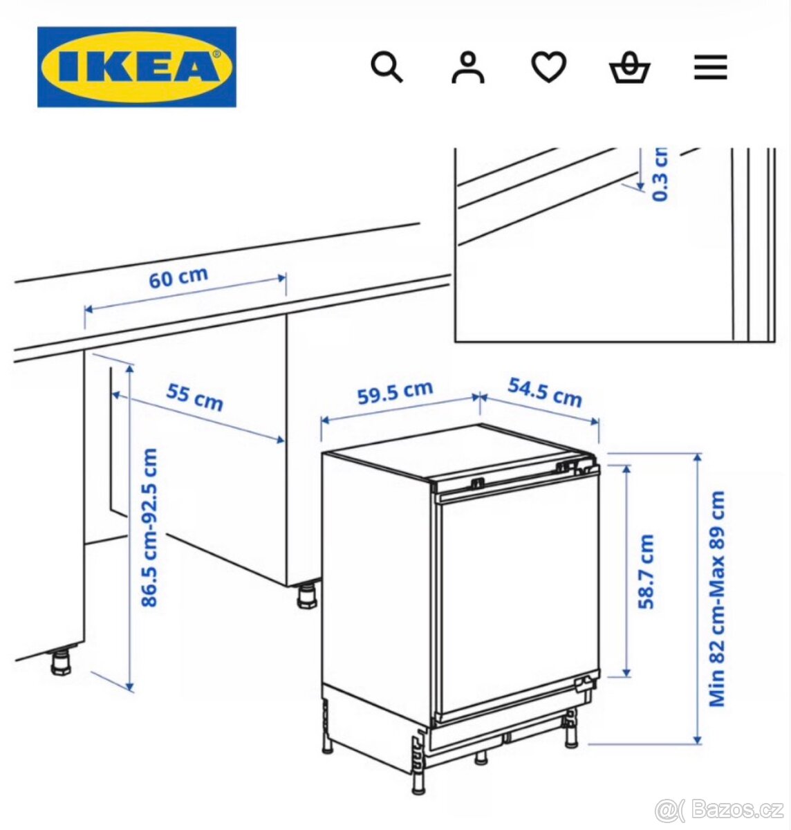 Lednice s mrazákem vestavná Ikea - 4