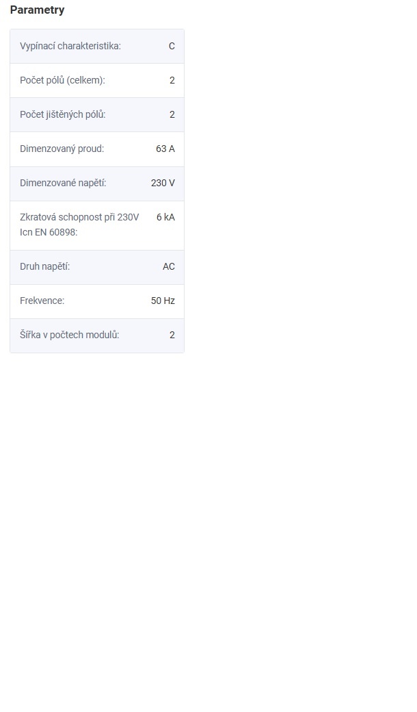 Instalační jistič Noark Ex9BN 2P C63 - 1.300ks - 4