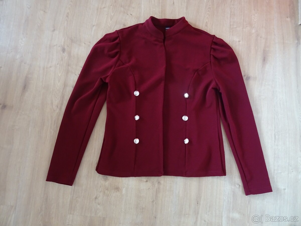 Dámské vínové sako - velikost L - 4