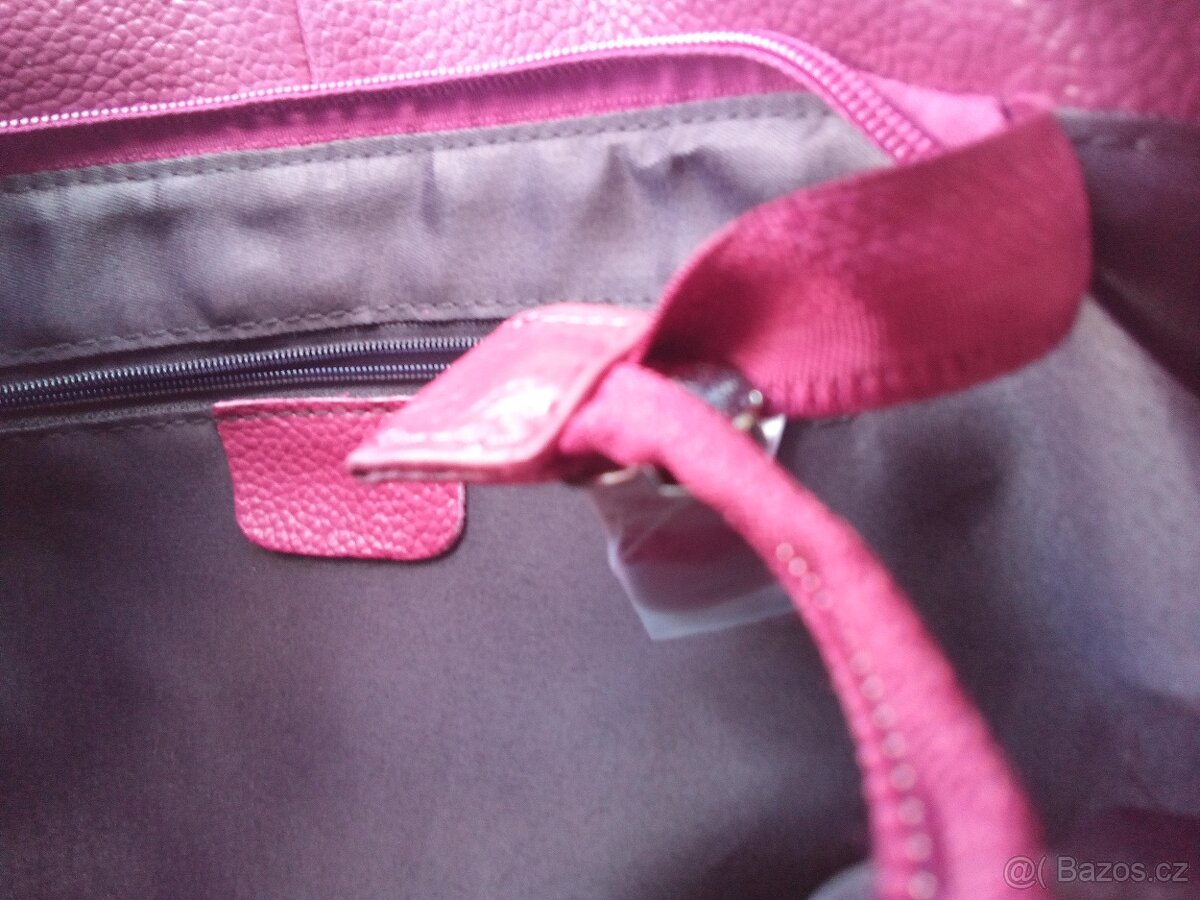 FIALOVOU VÍNOVÁ KOŽENÁ KABELKA - 4