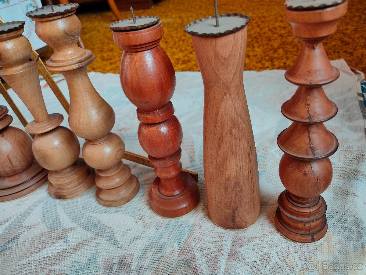 Dřevěné svícny-9ks - 4