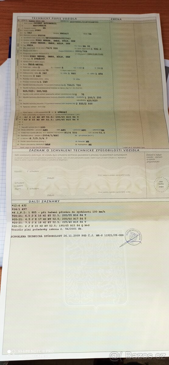 Motor Ford 4M5G 1.6i - 74kw - 4