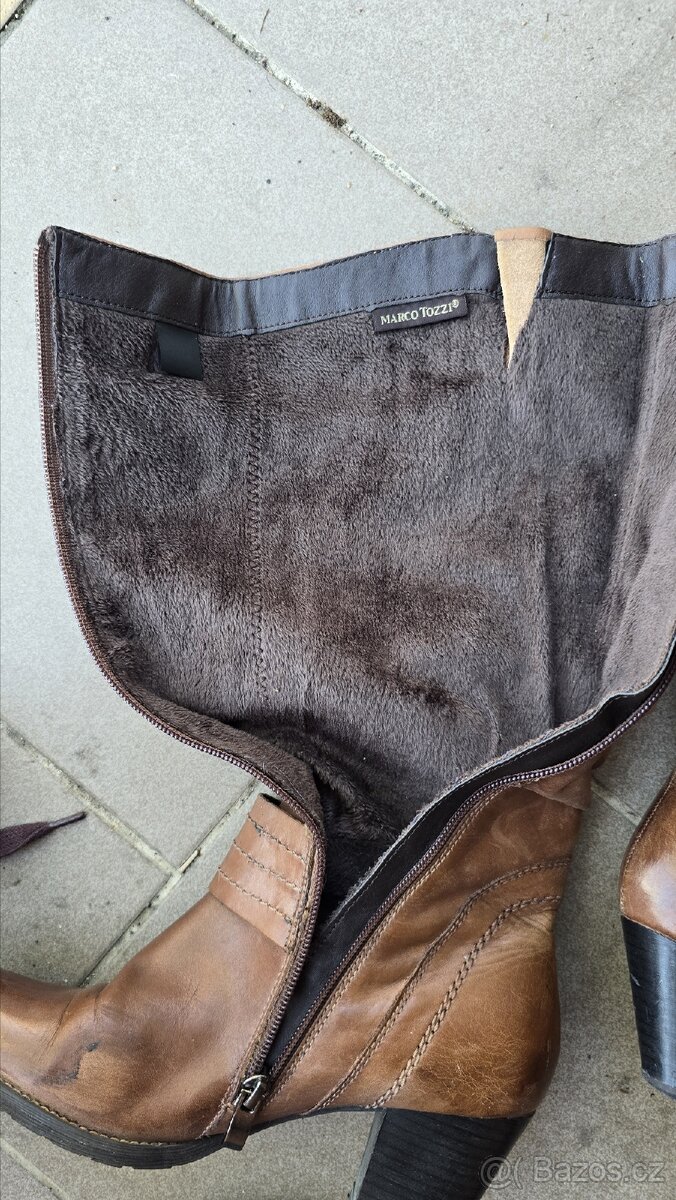 Kožené kozačky Marco Tozzi - 4
