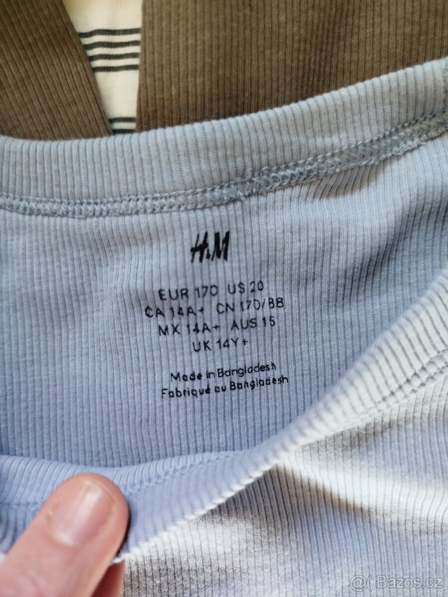 set 3ks divčích triček H&M vel.170 - 4