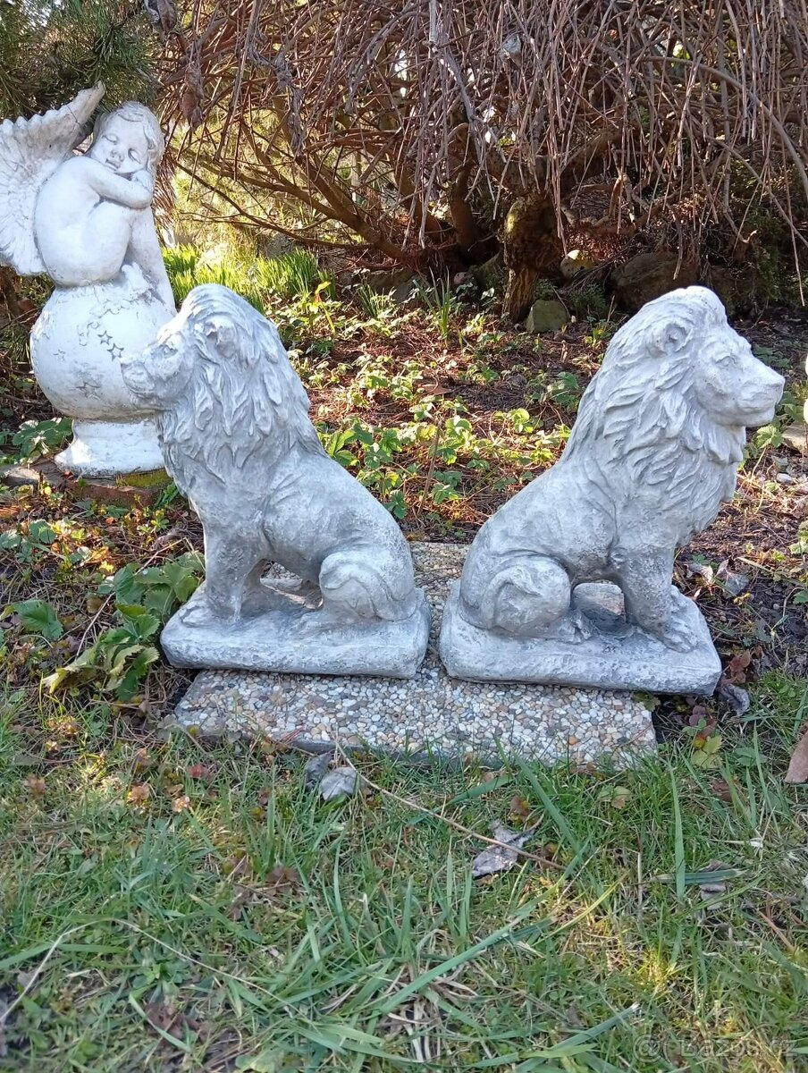 Zahradní dekorace- Pároví lvi - 4