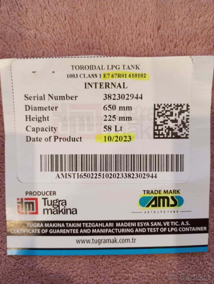 LPG nádrž, platnost 10/2033 - 4