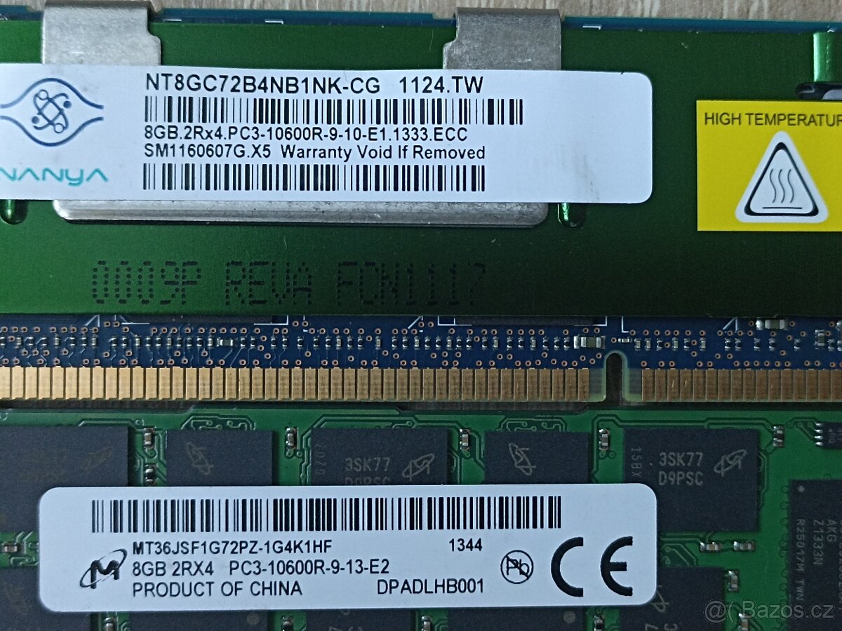 Serverová paměť DDR3 ECC Registered – 144 GB (18 × 8 GB) - 4