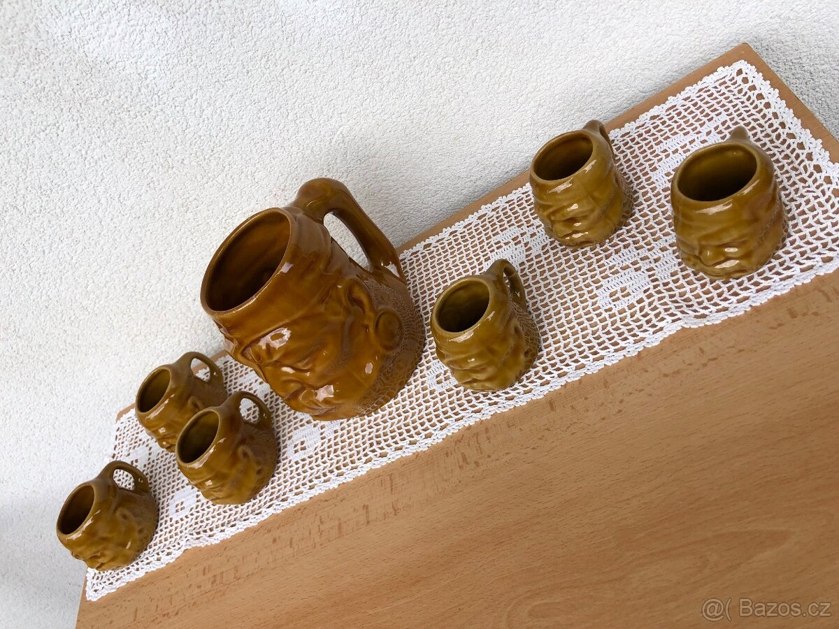 Džbán + 6 pohárků - dovoz z Kuby r. 1978 - 4