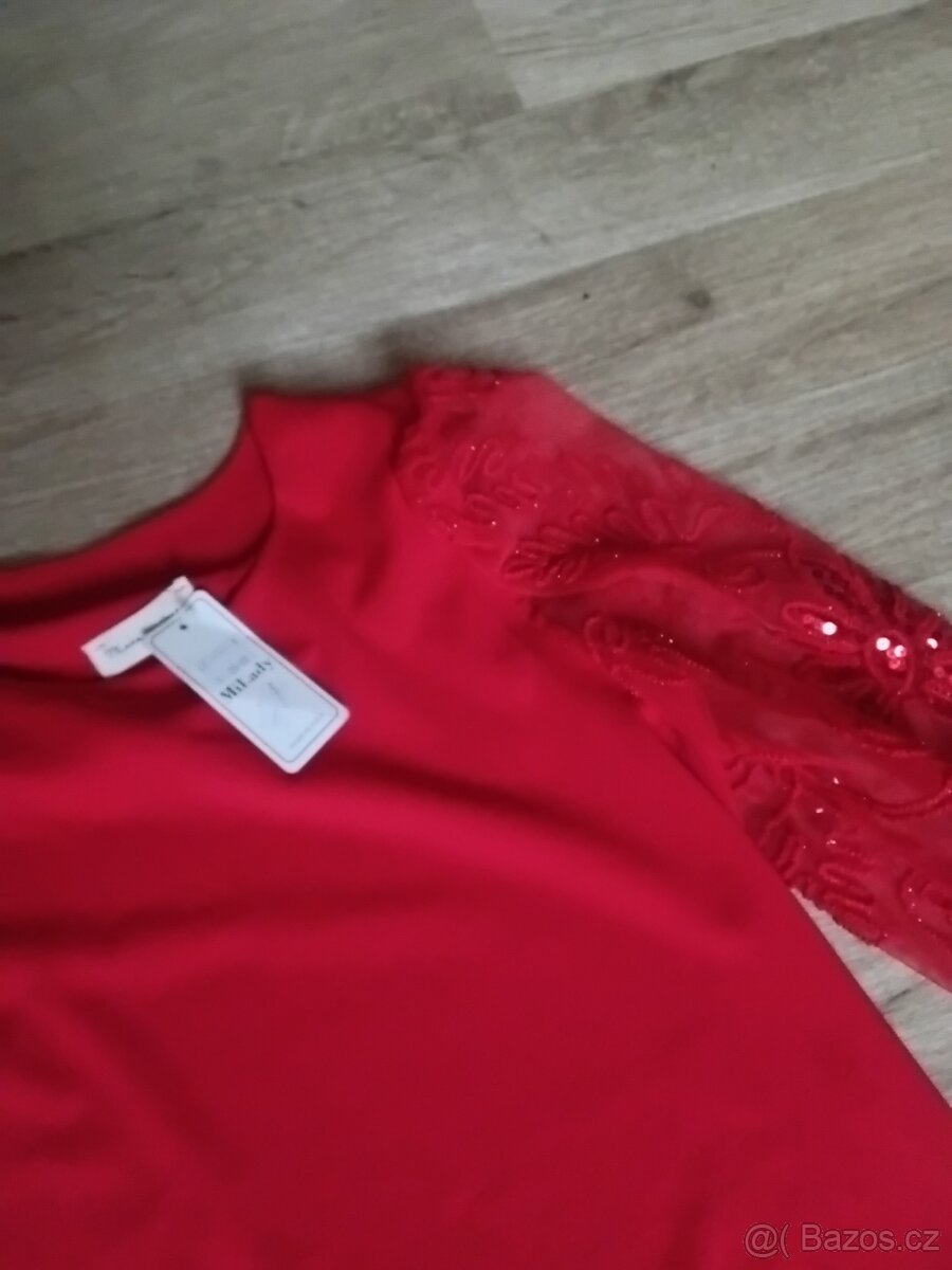 NOVÉ ŠATY ČERVENÉ M MILADY - 4