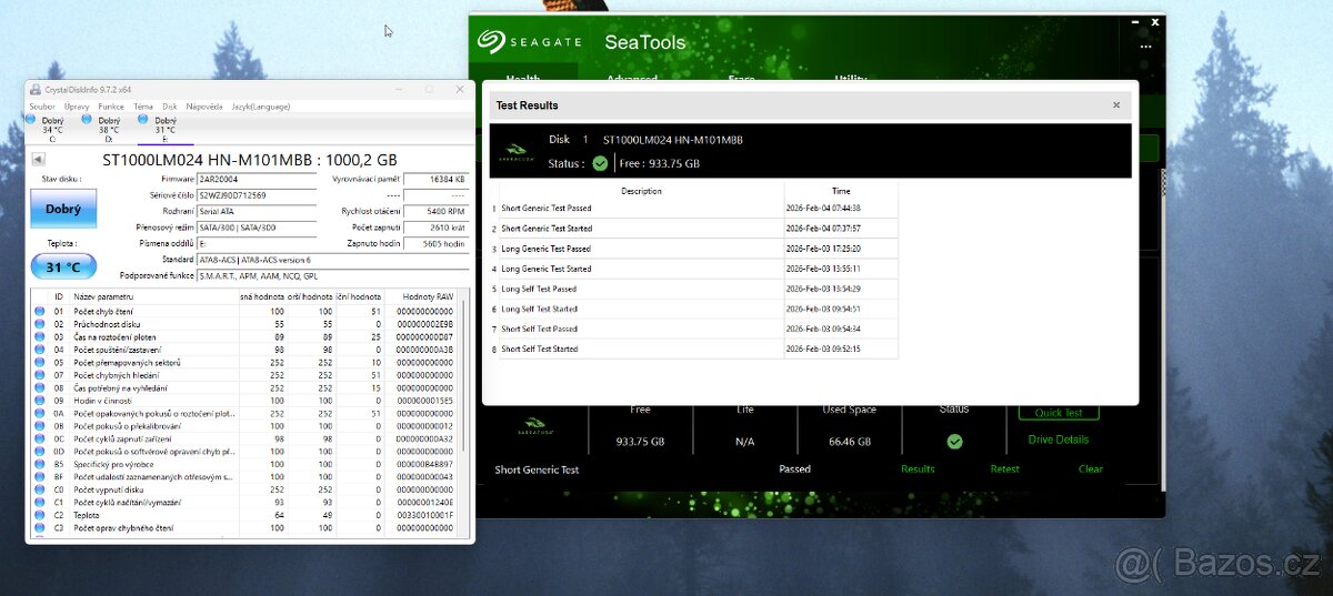 SET 4x 1TB HDD Samsung/Seagate (2.5") – otestováno - 4