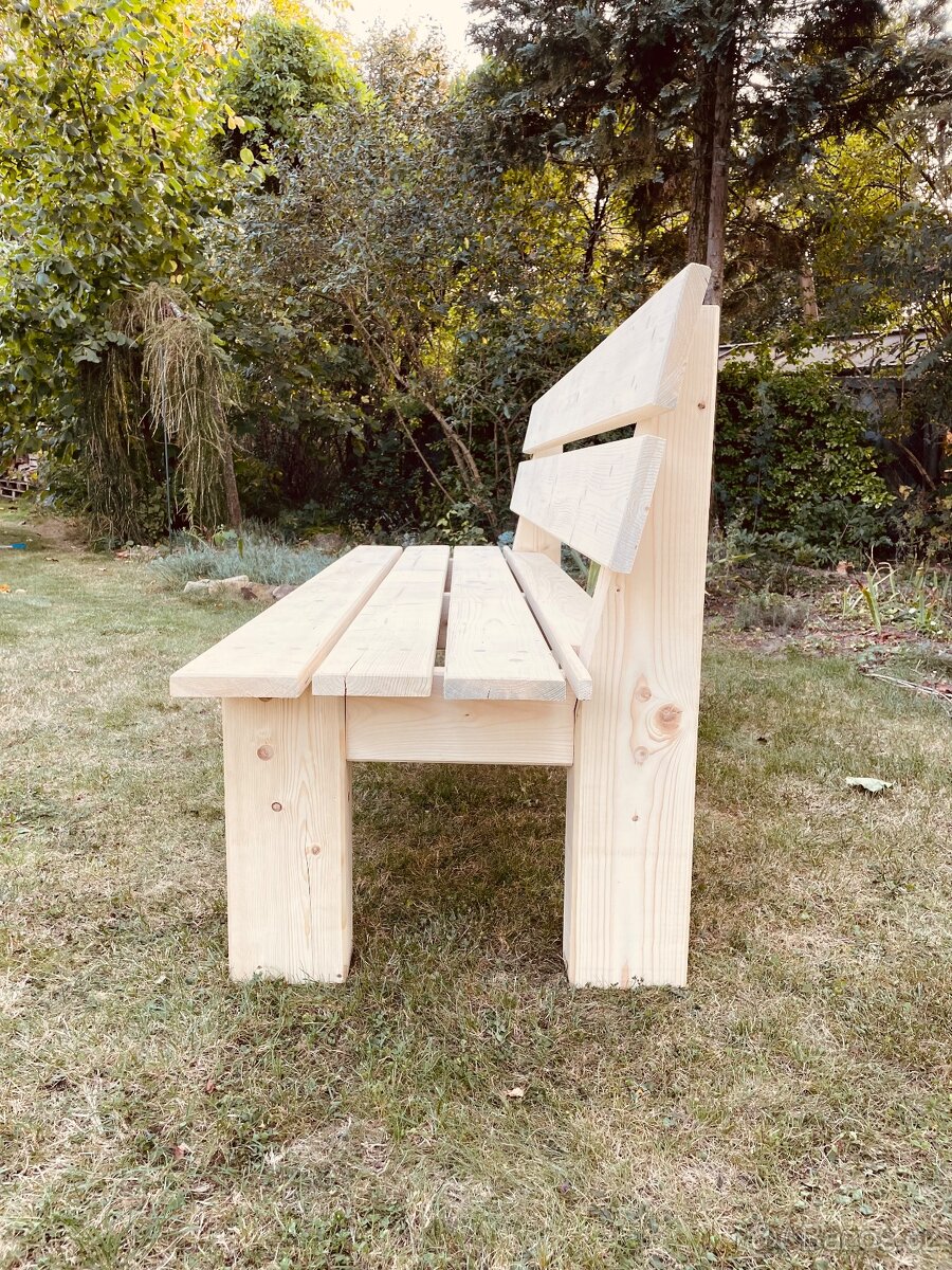 Masivní dřevěná lavice - 4