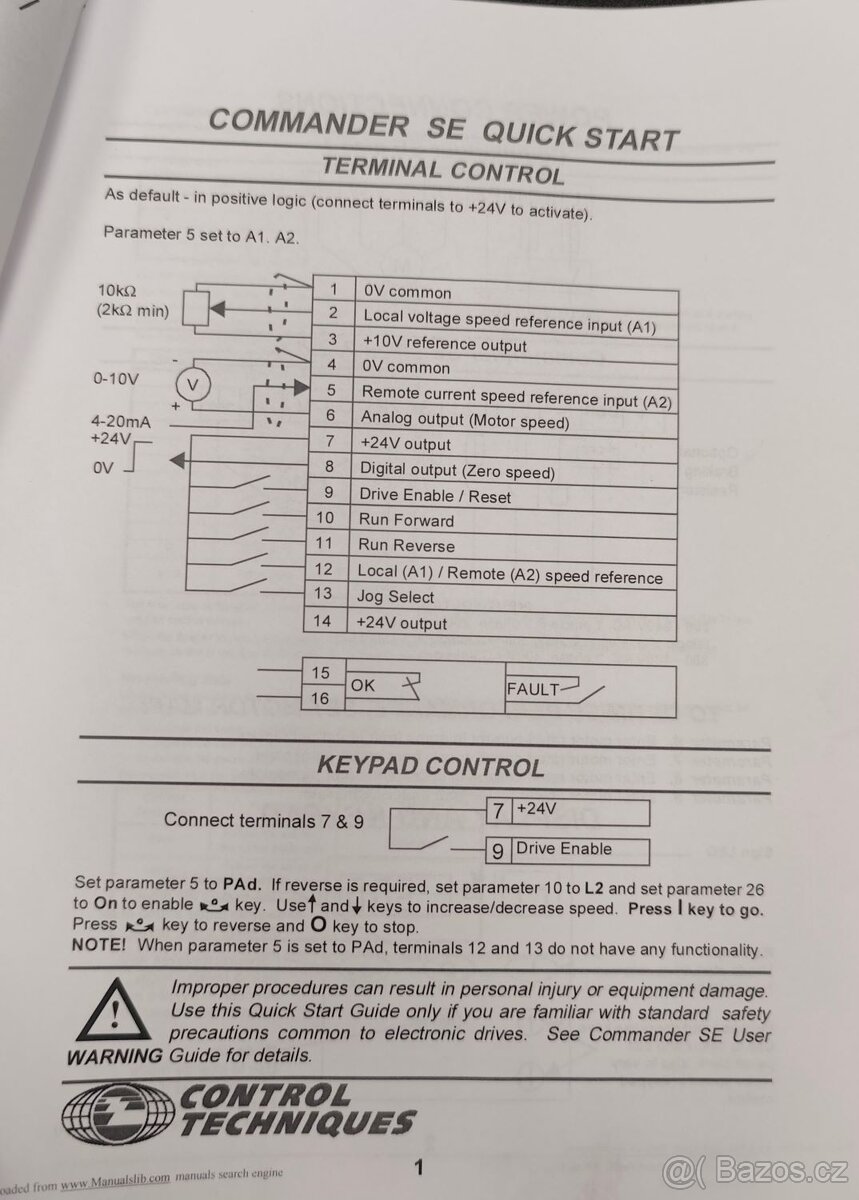 Frekvenční měnič COMMANDER SE 230/400V použitý funkční - 4