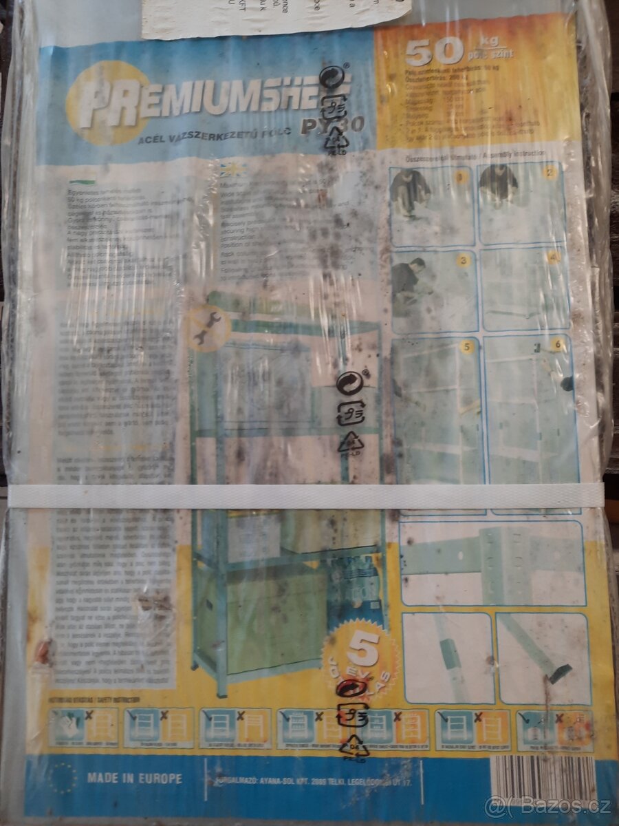 Železný pozinkovaný regál 150 x 75 x 30 cm,4 x kg,nový - 4