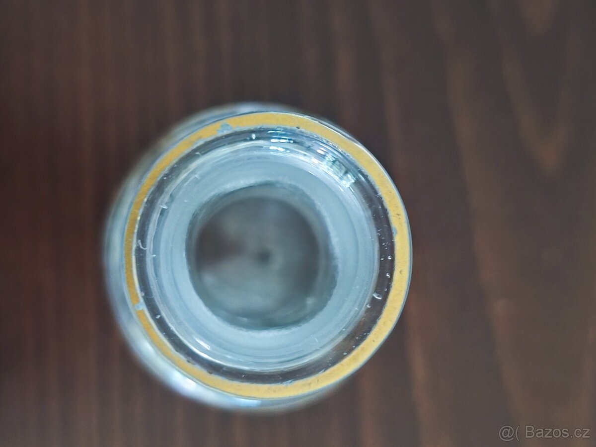 Starší skleněná karafa / vázička s ručně malovanou výzdobou - 4