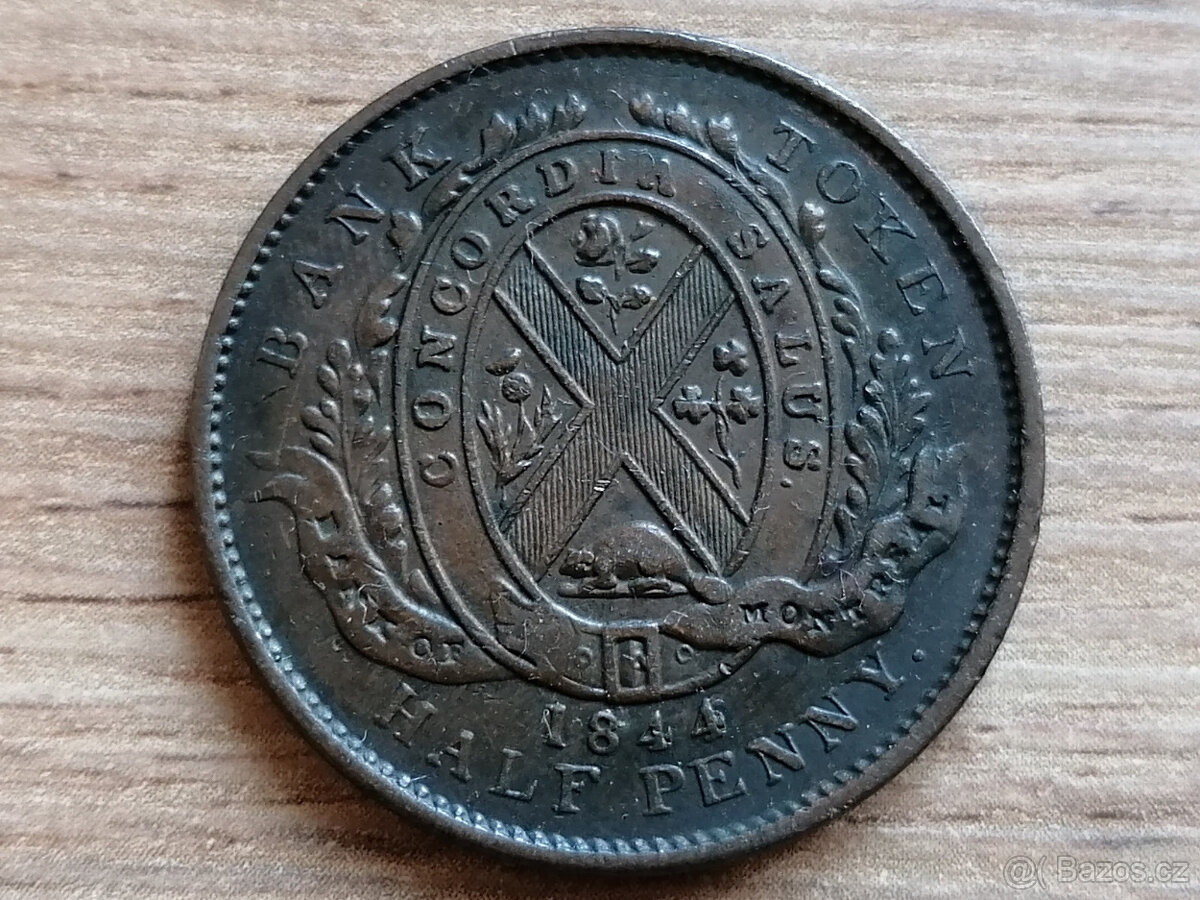 Penny 1842 a 1/2 Pen. 1844 kolonie Province of Canada Kanada - 4
