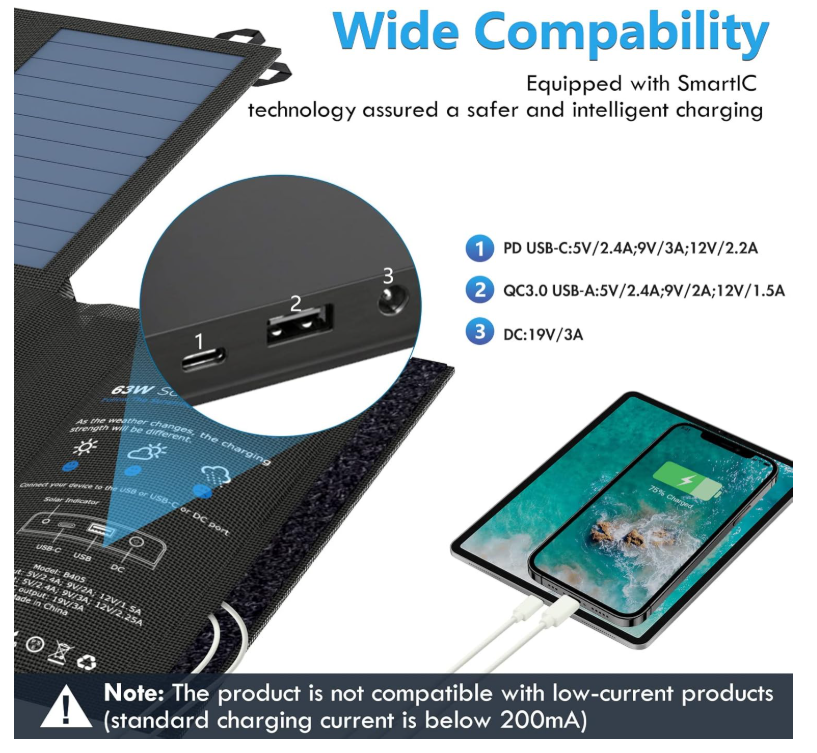 Přenosný Solární panel BigBlue B405 63W - 4