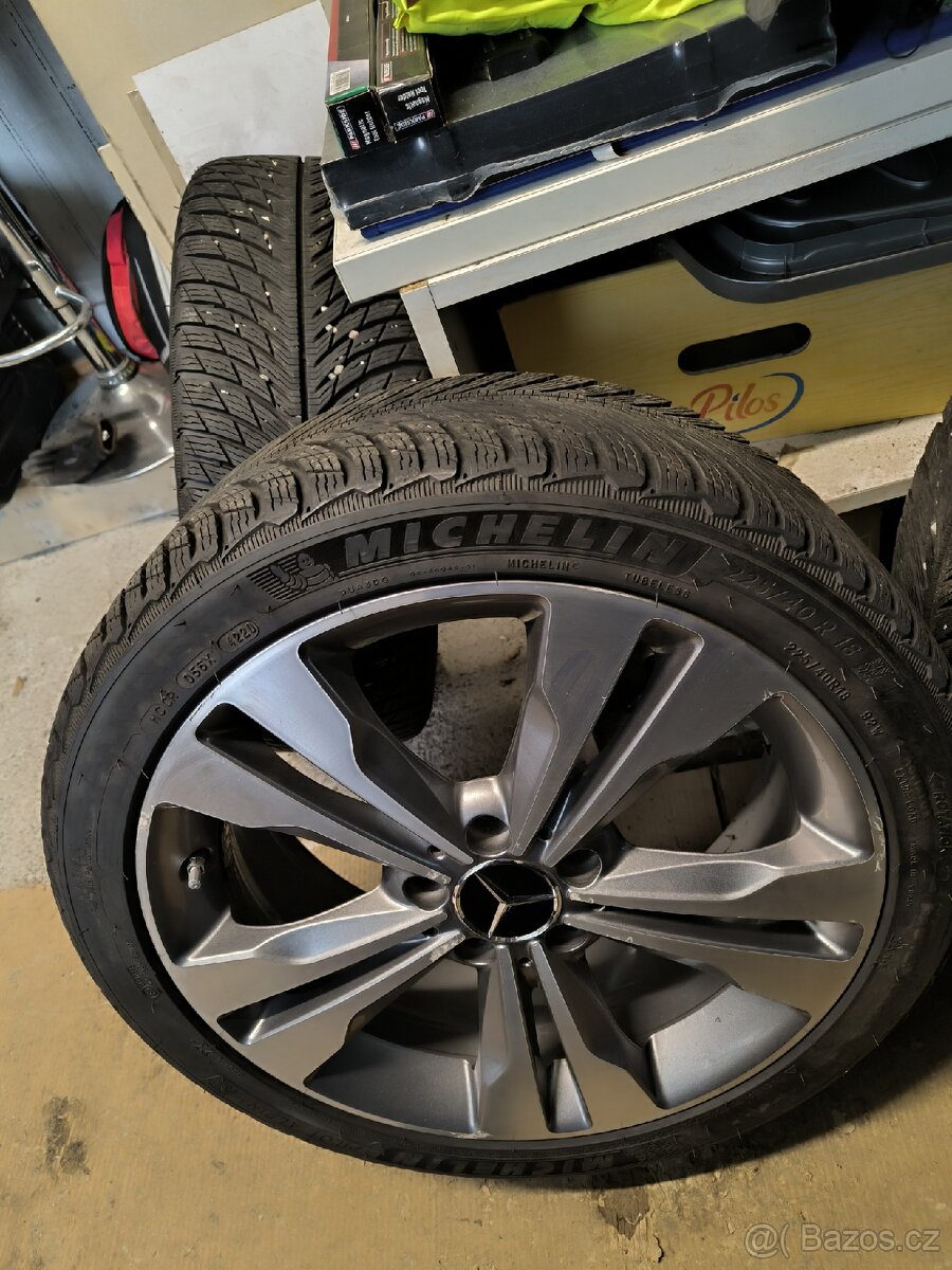 ALU kola Mercedes C 5x112 r18 Originál,zim.pneu98%+TPMS - 4