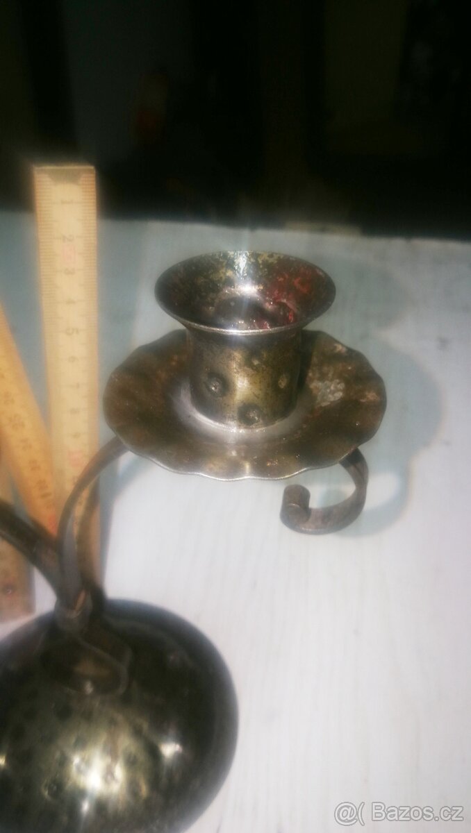 Kovaný svícen,opálová váza,plastiky - 4