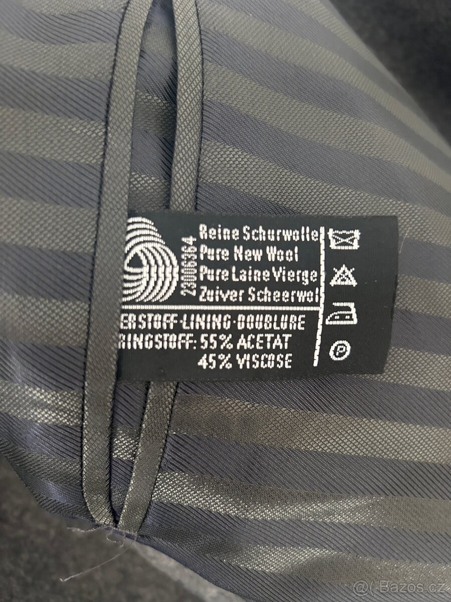 Pánský vlněný oblek - šedý, velikost 46 - 4
