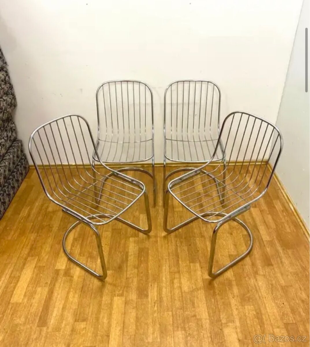Retro židle 70. léta chrom - 4