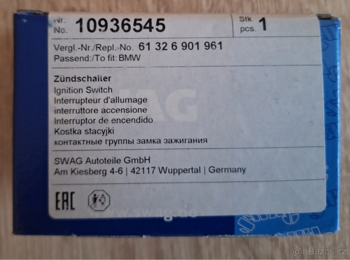 spínač startéru zapalování SWAG pro BMW - 4
