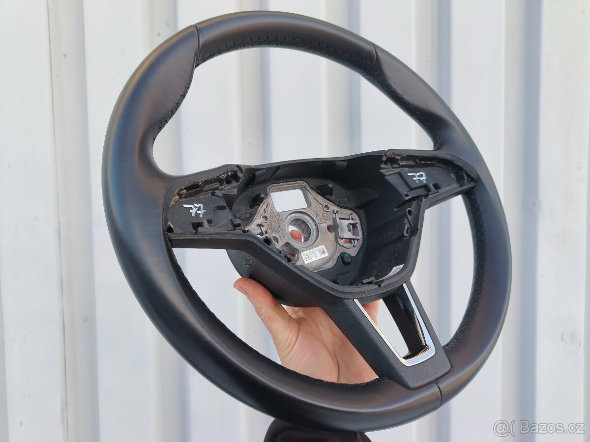 Originální kožený volant TOP STAV Škoda Octavia 3 Superb 3 - 4
