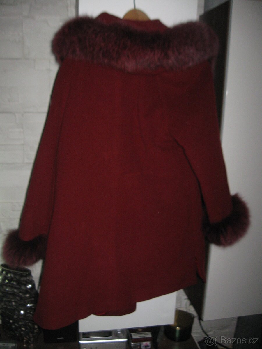 bordó 3/4 kabát paleto 70%vlna 10% kašmír vel.M/L - 4