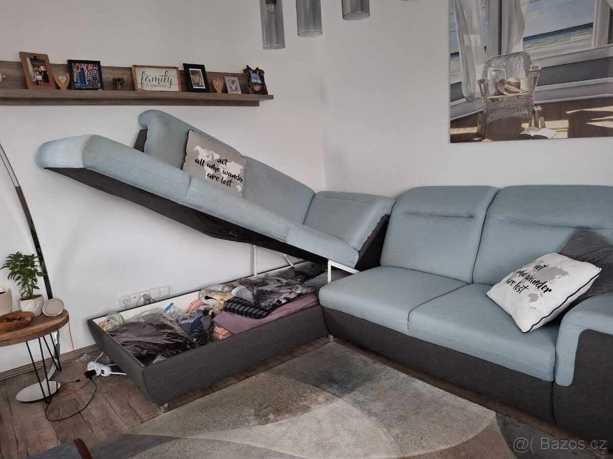 Rozkládací sedací souprava s úložným prostorem - 4