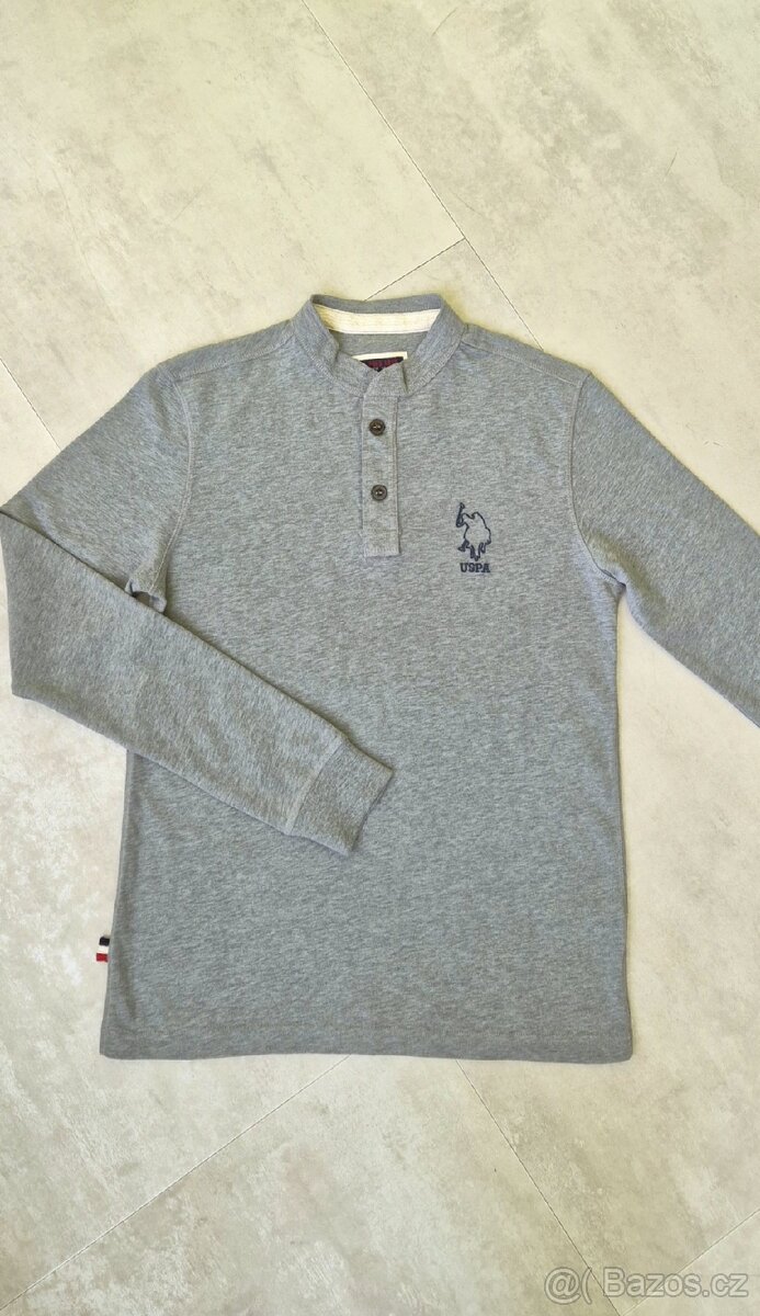 Šedé pánské tričko s knoflíčky - 4