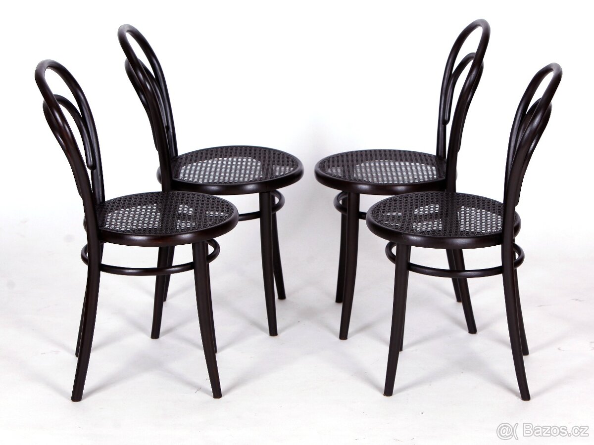 Bukové jídelní židle No14 s výpletem, 4x. - 4