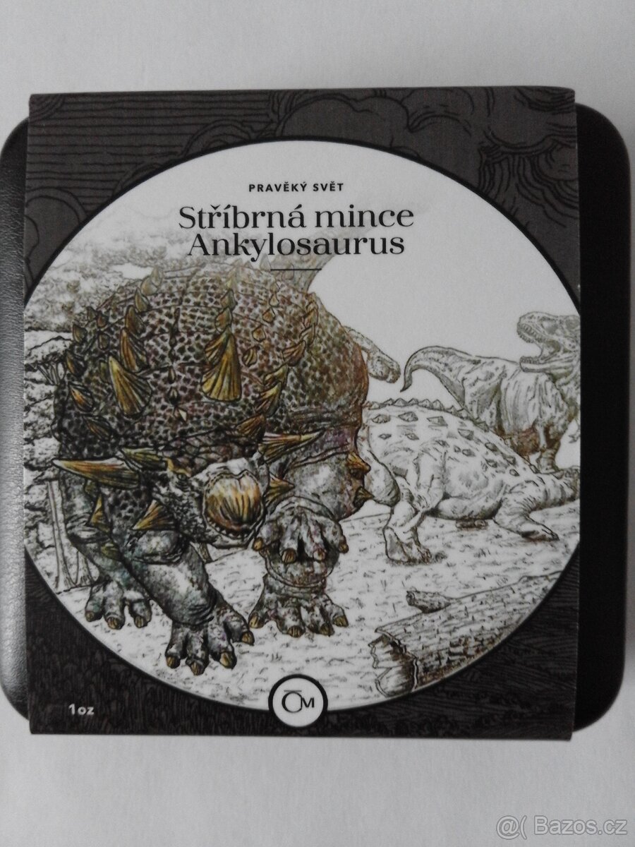 Stříbrná mince Pravěký svět - Ankylosaurus proof - 4