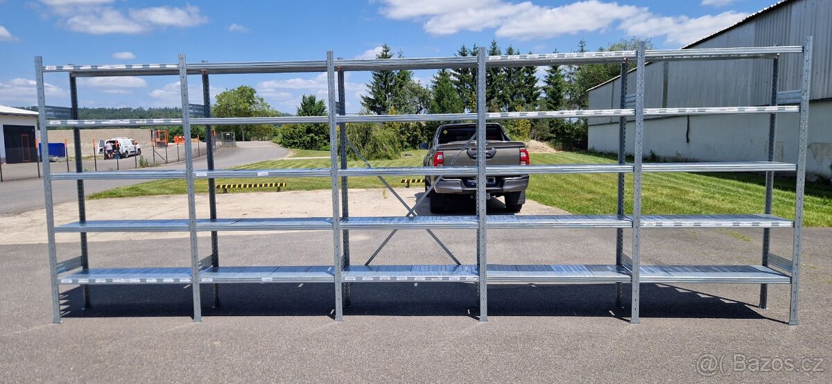 Profesionální Policové Regály Pozinkované. BAZAR - 4