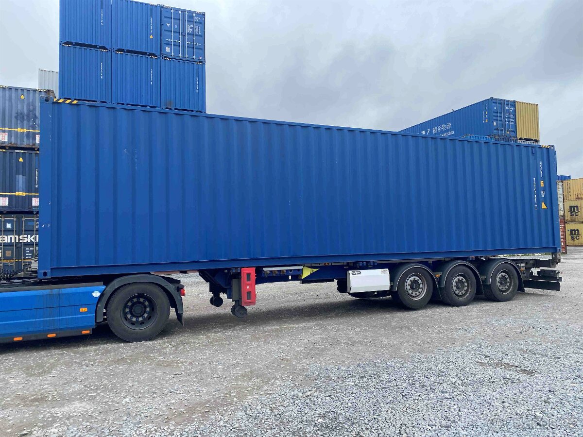 Lodní kontejner 40 stop High Cube – 12 m (modrá) - 4