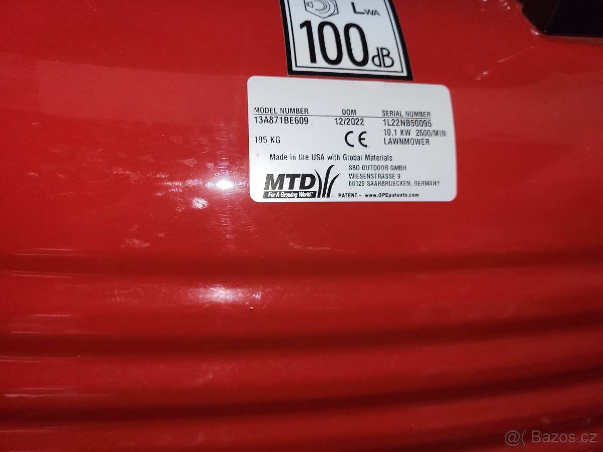 Zahradní traktor MTD-92cm ...Nový - 4
