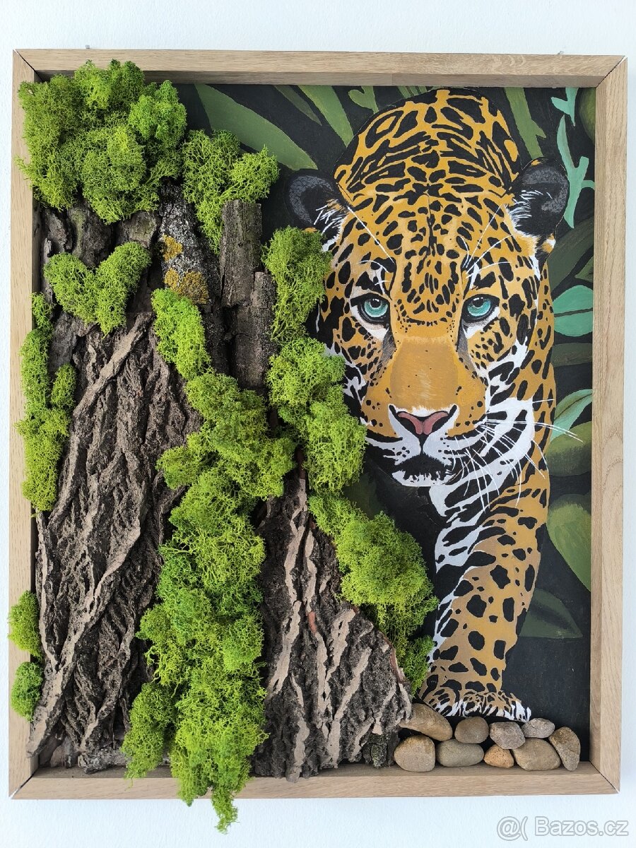 Mechový obraz leopard - 4