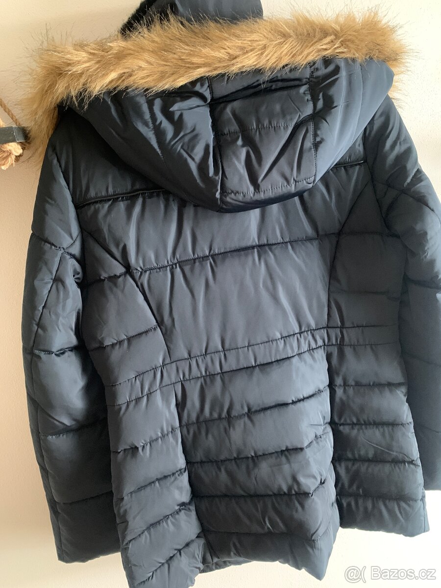 Dámská zimni bunda s kapucí a kožíškem, vel. L/XL - 4