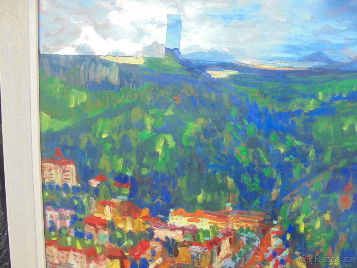 OBRAZ OLEJ NA KARTONU-KARLOVY VARY - 4