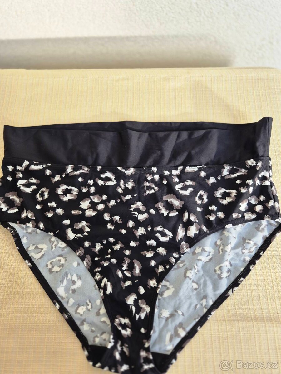 Nové dámské dvoudílné černobílé plavky - 4