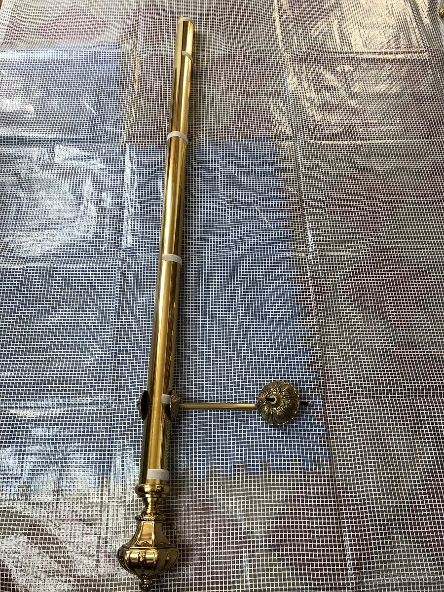 Mosazná tyč garnýž včetně dvou úchytů jedné koncovky (NP024) - 4