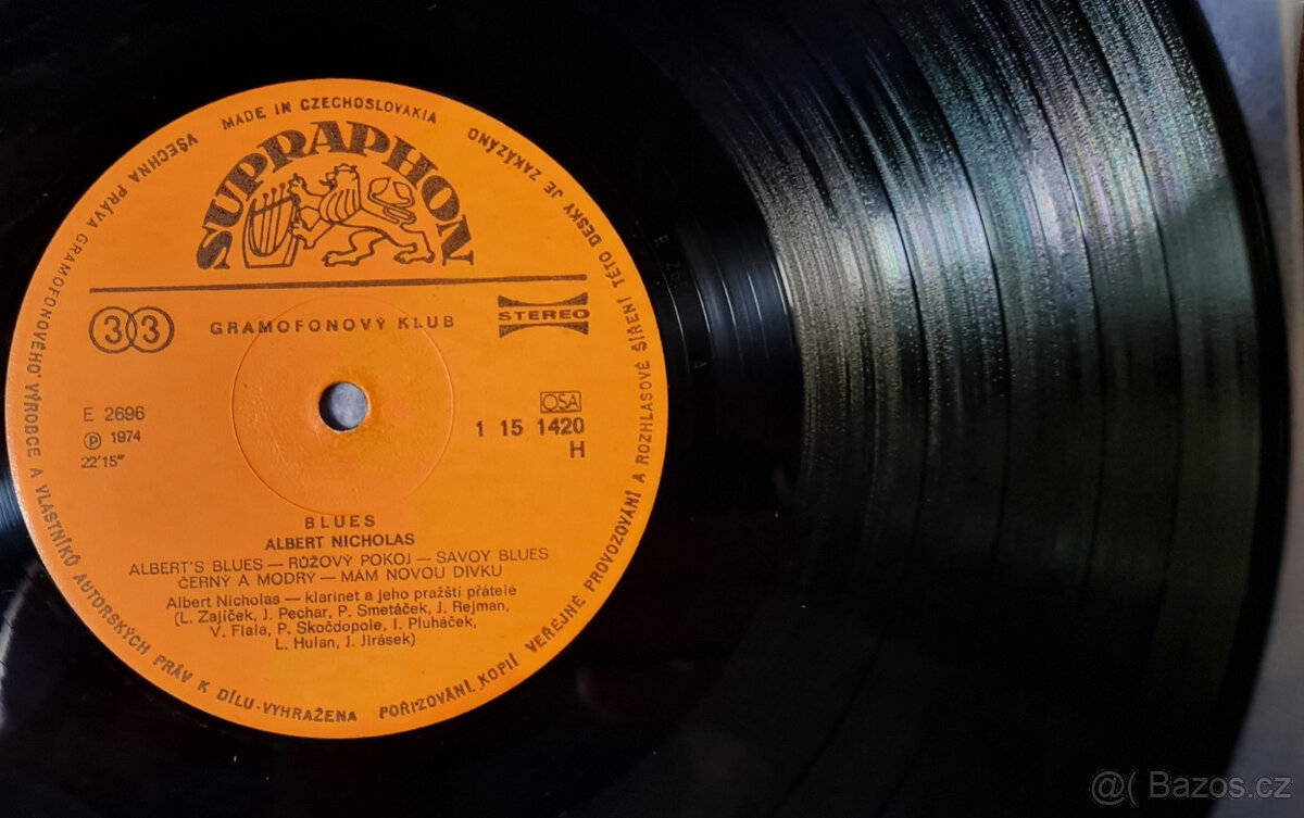 Albert Nicholas – Poslední Blues 1975 LP, VG+ / VYPRANÁ - 4