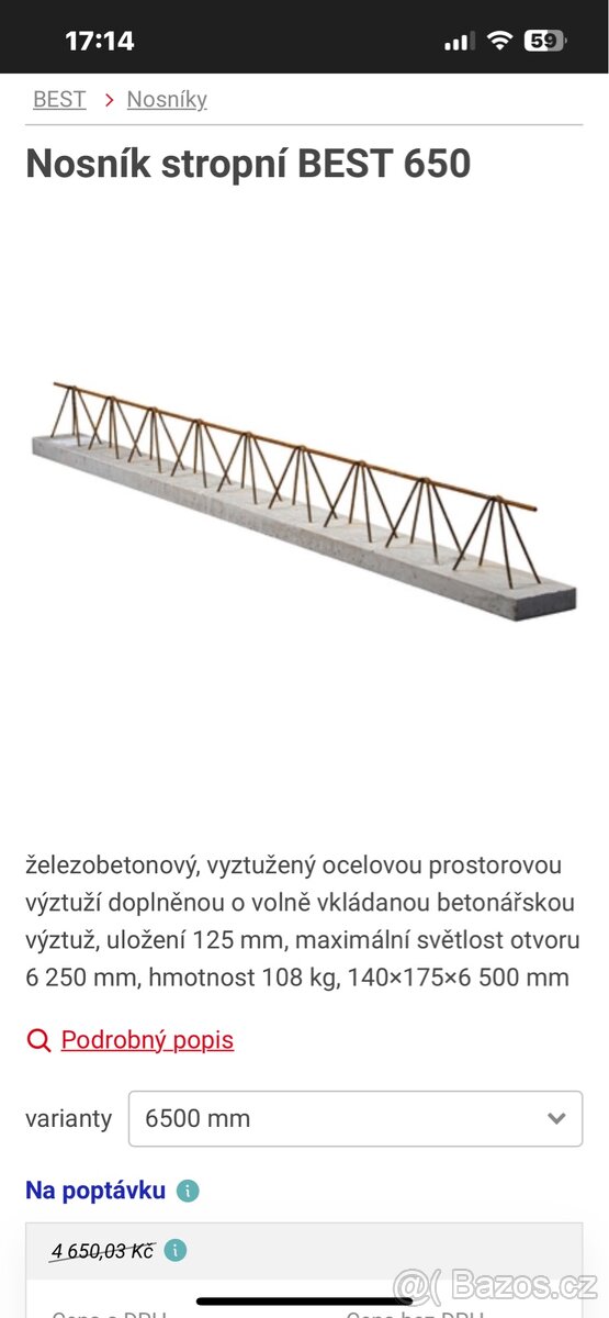 Nosníky a vložky - 4