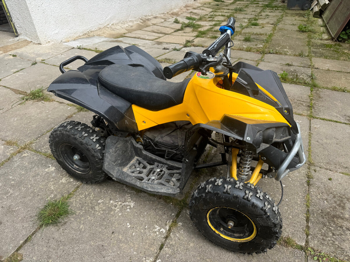 Dětská ELEKTRO čtyřkolka RENEGADE 1000W žlutá + vozík.