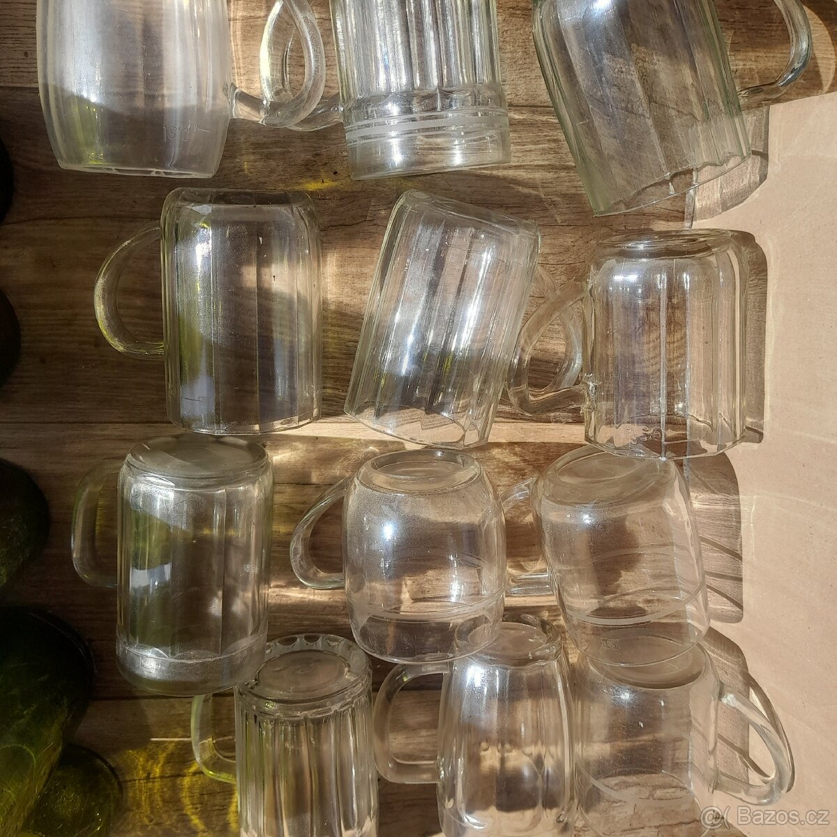 Staré pivní sklo,půlitr, lahve - 4