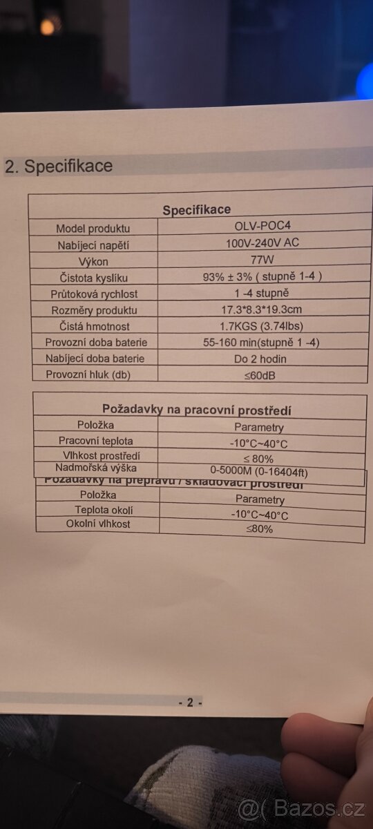 Kyslíkový koncentrátor OLIVEPOC-4 - 4
