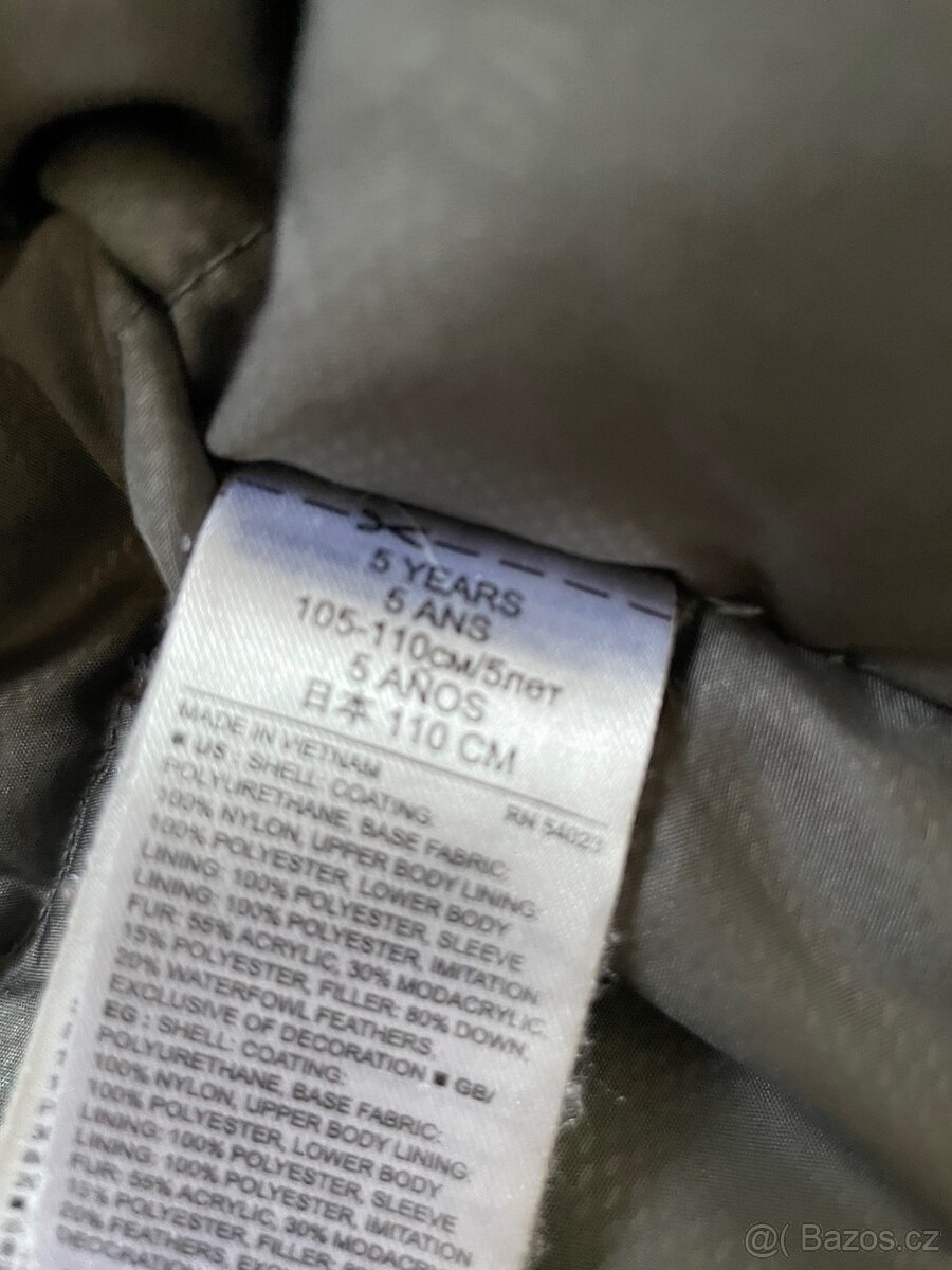 Pěřivá bunda Gap vel. 5 let - 4