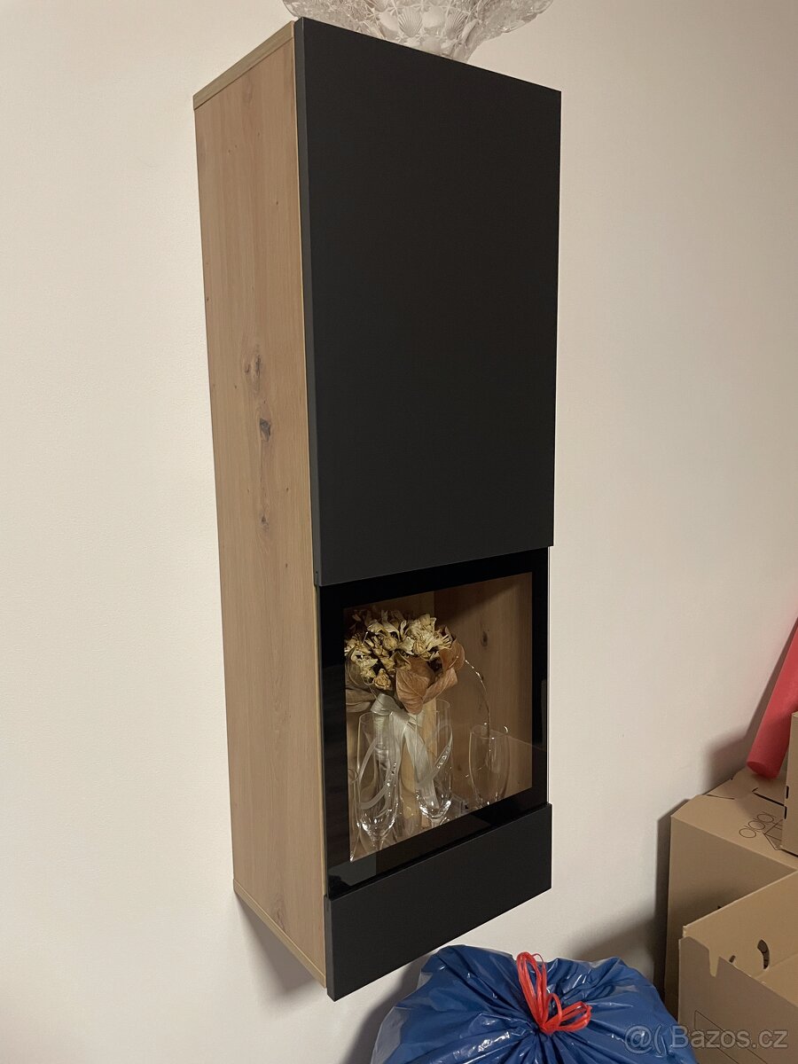 Obývací stěna Baros - dub + černý mat - 4