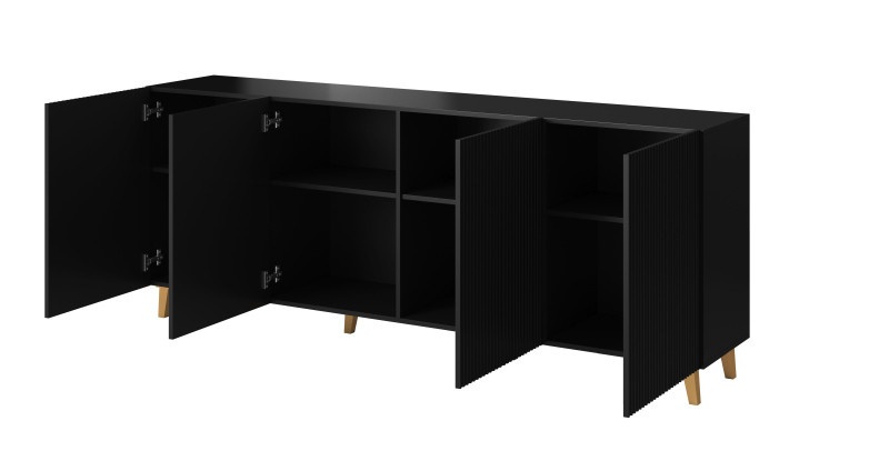 200 cm velká černá komoda - 4