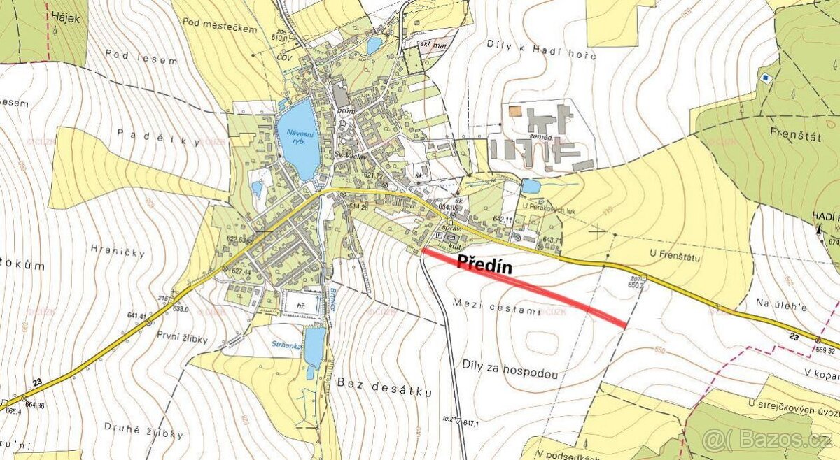 Pozemek, komerční, prodej, Předín, Třebíč - 4