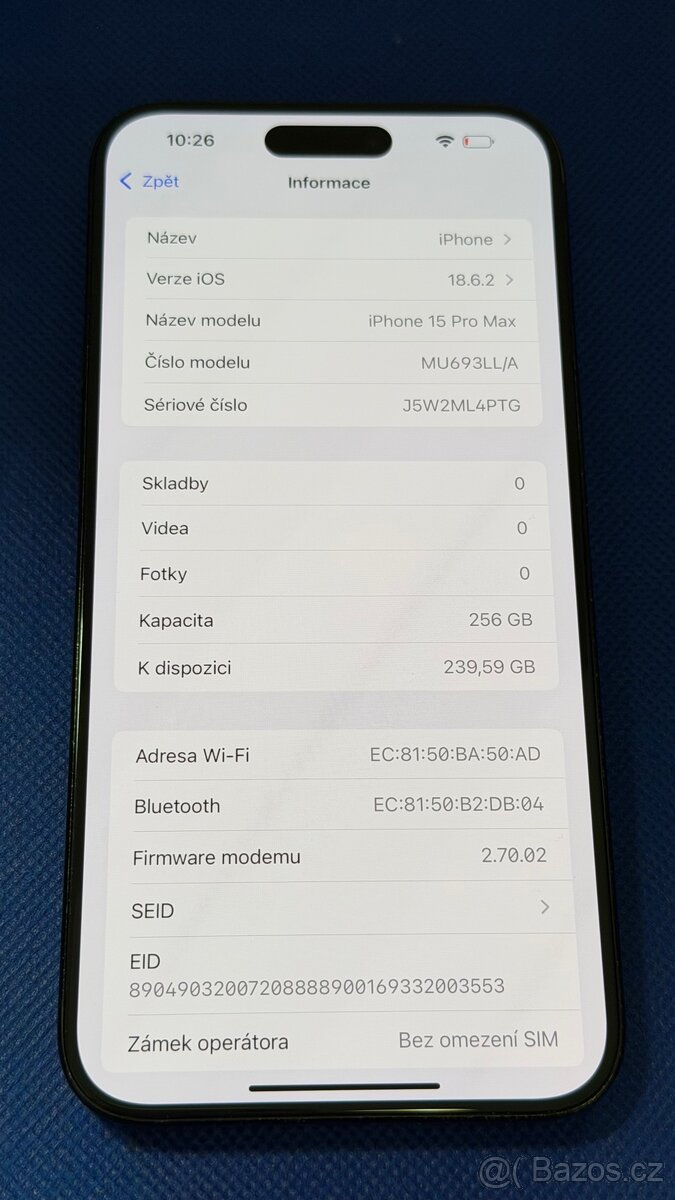 iPhone 15 Pro Max 256GB Blue Titanium, krásný stav - 4